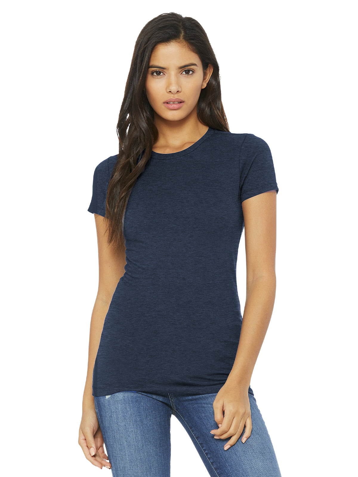 Women's Slim Fit Tee - BC6004 - Heather Navy