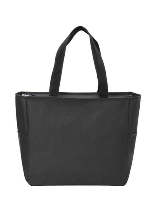 Essential Two-Pocket Zip Tote Bag - BG410 - Black