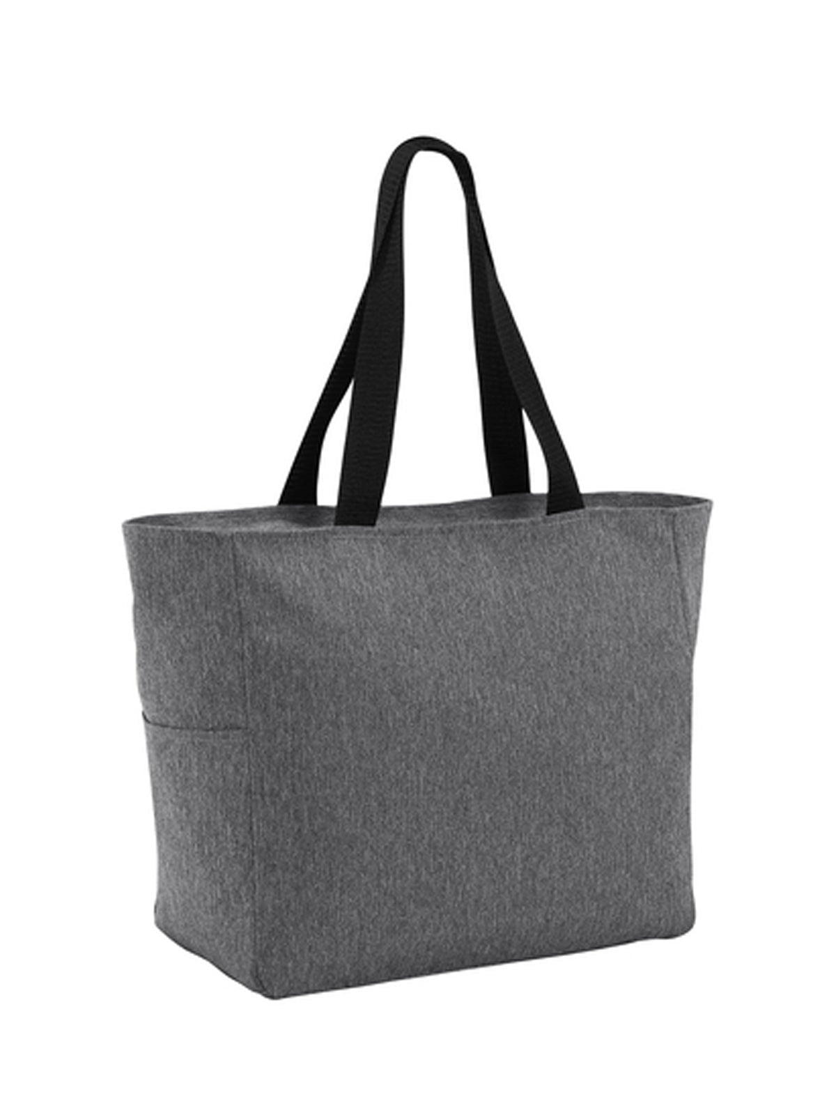 Essential Two-Pocket Zip Tote Bag - BG410 - Heather Grey