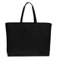Cotton Canvas Jumbo Tote Bag - BG427 - Deep Black