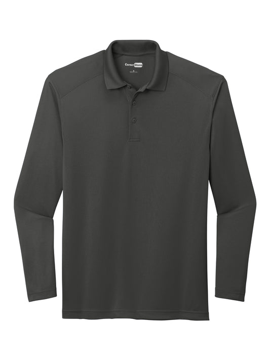 Men's Pocketless Lightweight Snag-Proof Long Sleeve Polo - CS418LS - Charcoal