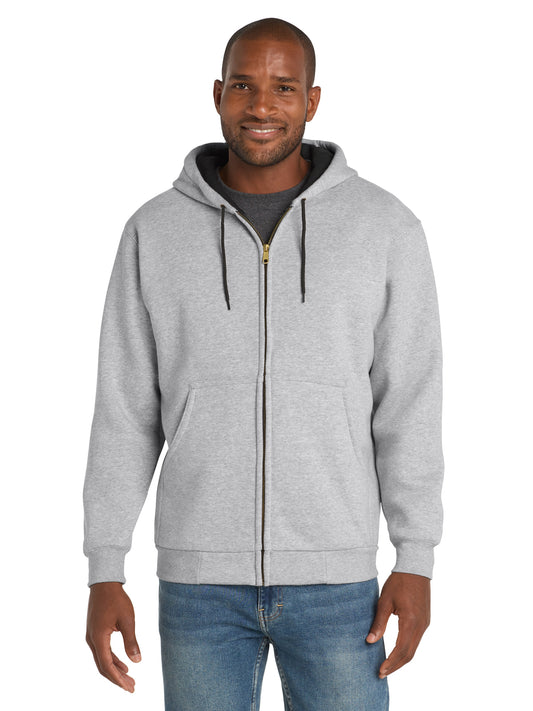 Men's 4-Pocket Heavyweight Full-Zip Hooded Sweatshirt - CS620 - Athletic Heather