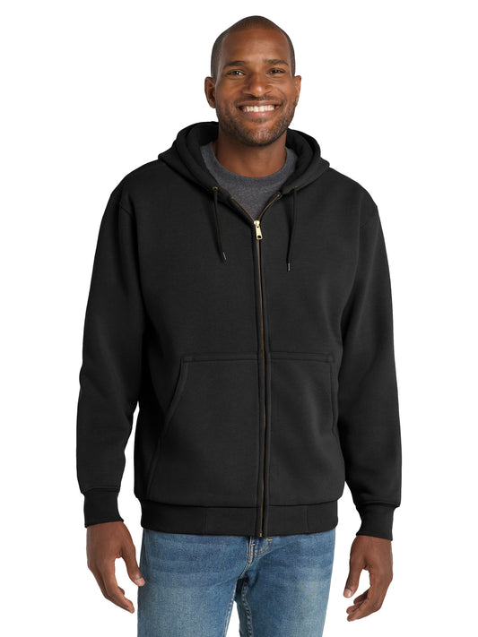 Men's 4-Pocket Heavyweight Full-Zip Hooded Sweatshirt - CS620 - Black