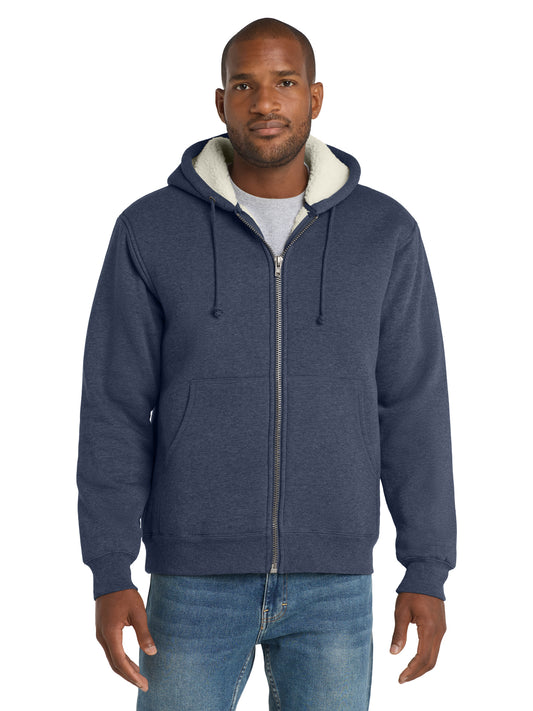 Men's 2-Pocket Heavyweight Sherpa-Lined Hooded Jacket - CS625 - Navy