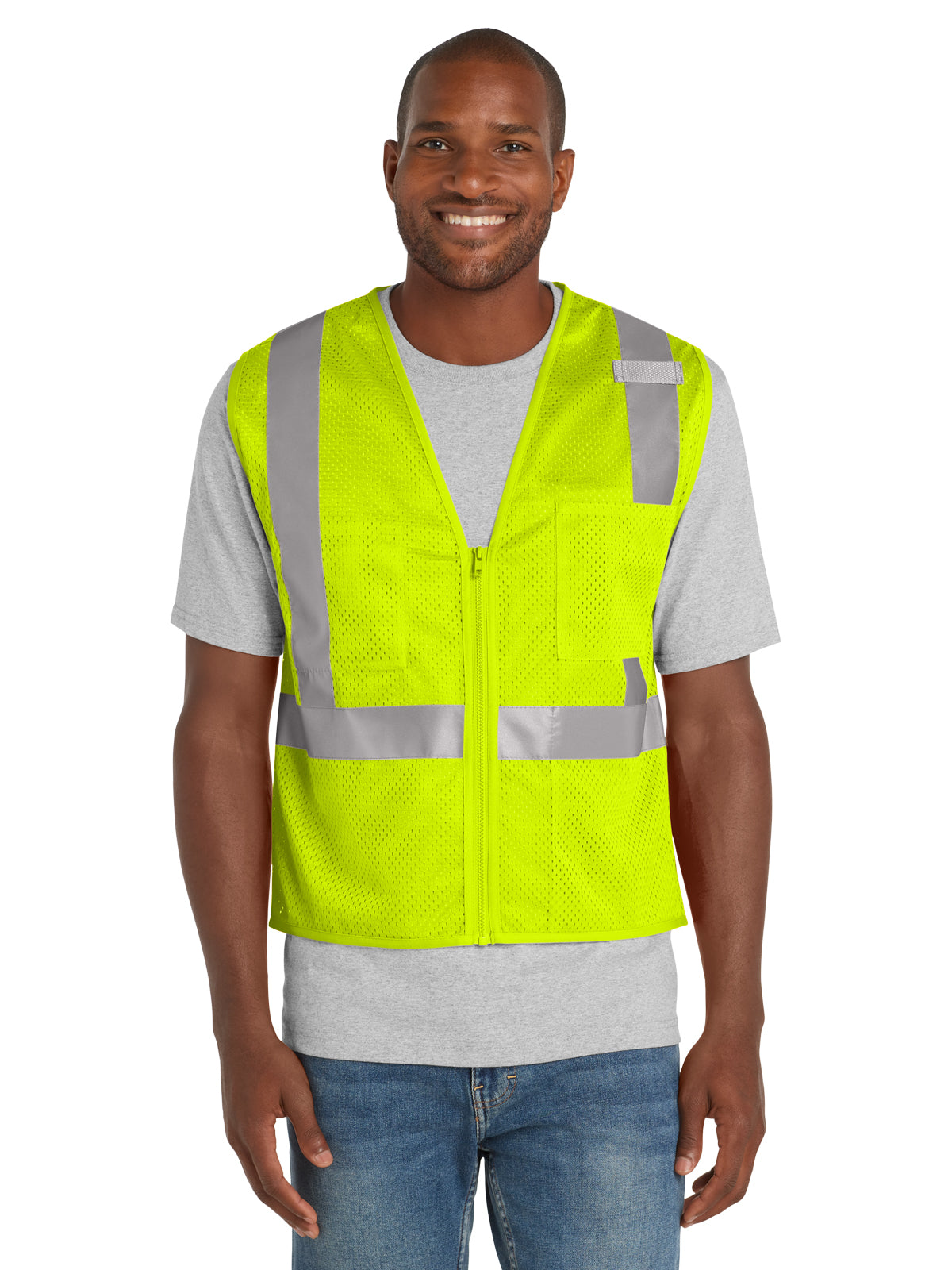 Unisex 3-Pocket ANSI 107 Class 2 Zippered Vest - CSV102 - Safety Yellow