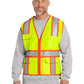 Men's Multi-Pocket ANSI 107 Class 2 Surveyor Zippered Two-Tone Vest - CSV105 - Safety Yellow
