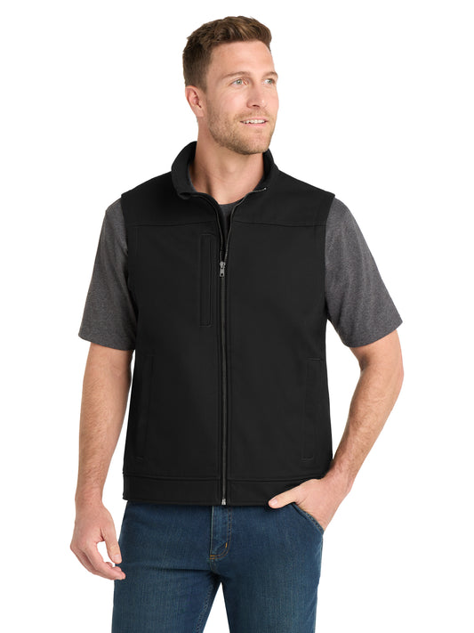 Men's 6-Pocket Duck Bonded Soft Shell Vest - CSV60 - Black