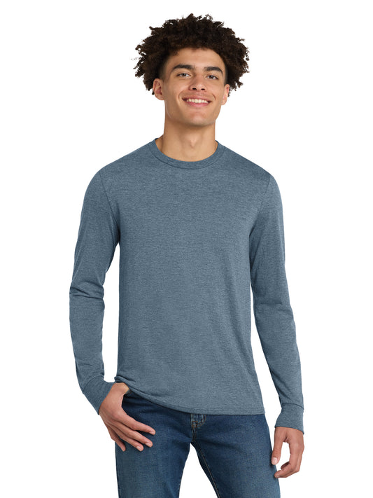 Men's District Perfect Tri Long Sleeve Tee - DM132 - Flint Blue Heather