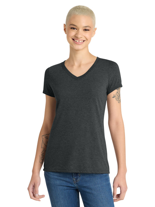 Women’s Perfect Tri V-Neck Tee - DM1350L - Black Frost