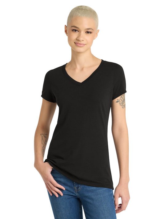 Women’s Perfect Tri V-Neck Tee - DM1350L - Black
