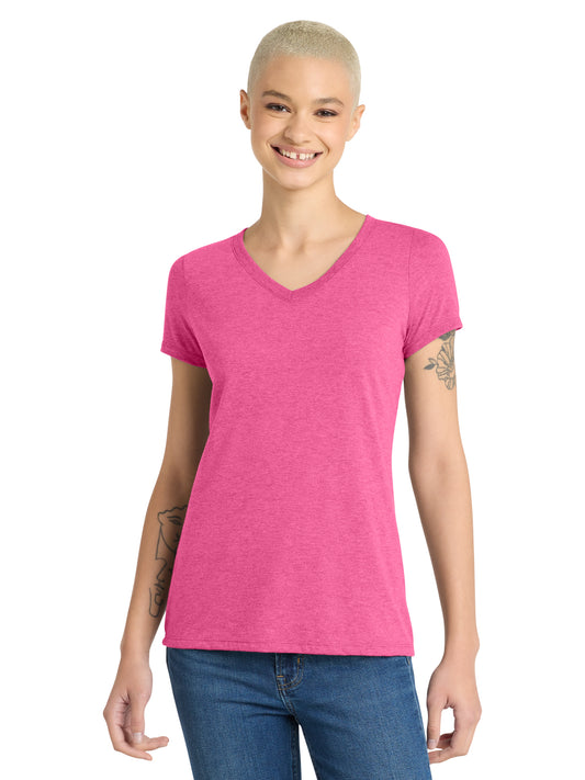 Women’s Perfect Tri V-Neck Tee - DM1350L - Fuchsia Frost