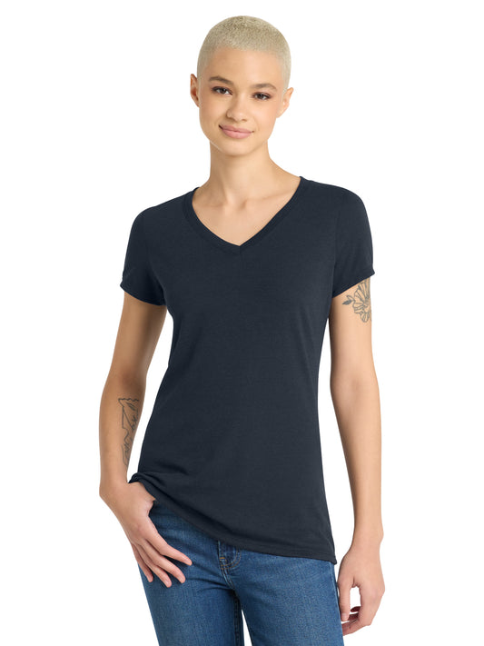 Women’s Perfect Tri V-Neck Tee - DM1350L - New Navy