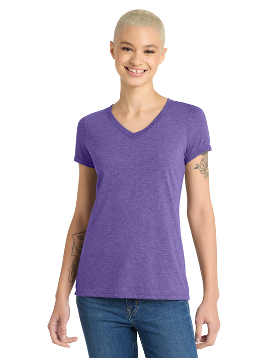 Women’s Perfect Tri V-Neck Tee - DM1350L - Purple Frost