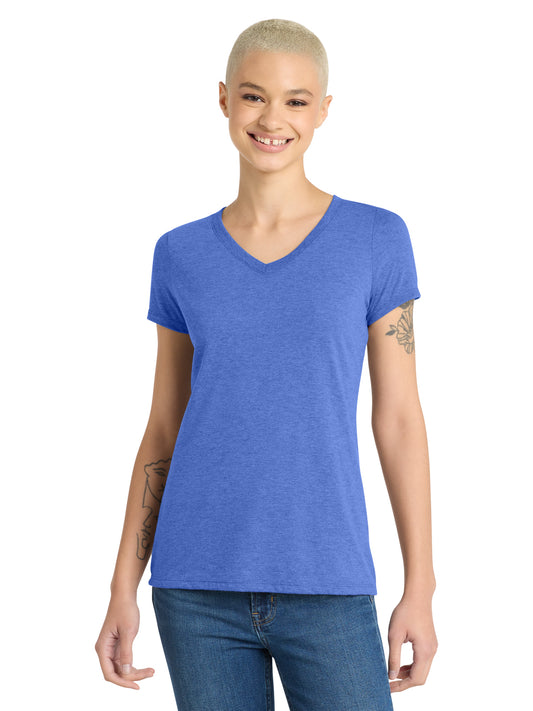Women’s Perfect Tri V-Neck Tee - DM1350L - Royal Frost