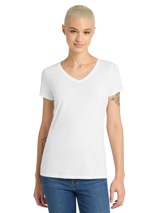 Women’s Perfect Tri V-Neck Tee - DM1350L - White