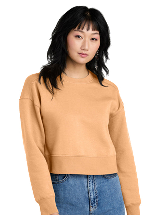 Women's Perfect Weight Fleece Cropped Crew Sweatshirt - DT1105 - Apricot