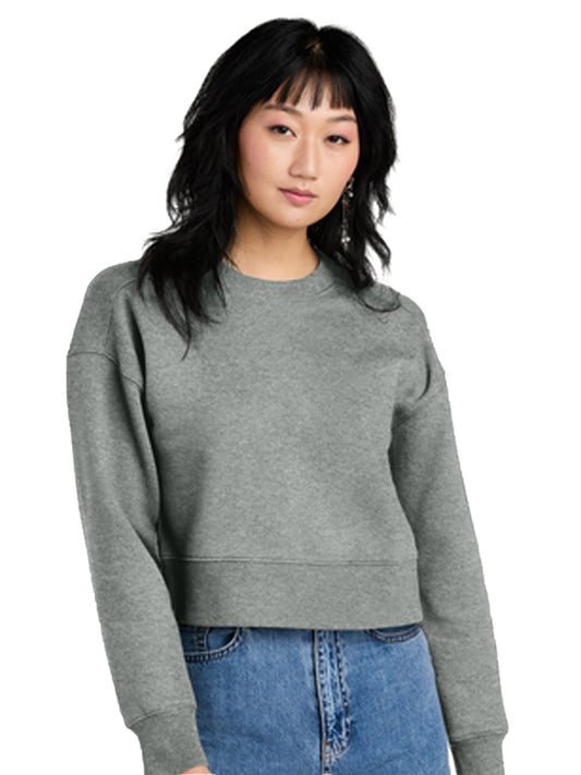 Women's Perfect Weight Fleece Cropped Crew Sweatshirt - DT1105 - Heathered Steel