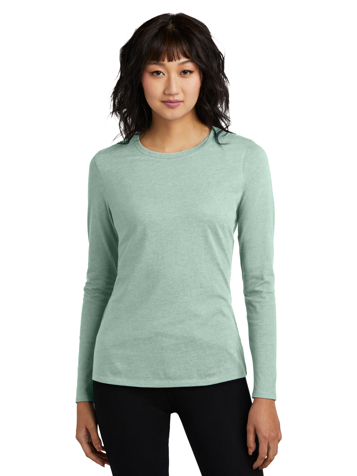 Women's Pocketless Long Sleeve Tee - DT110 - Heathered Dusty Sage