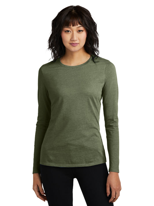 Women's Pocketless Long Sleeve Tee - DT110 - Heathered Olive