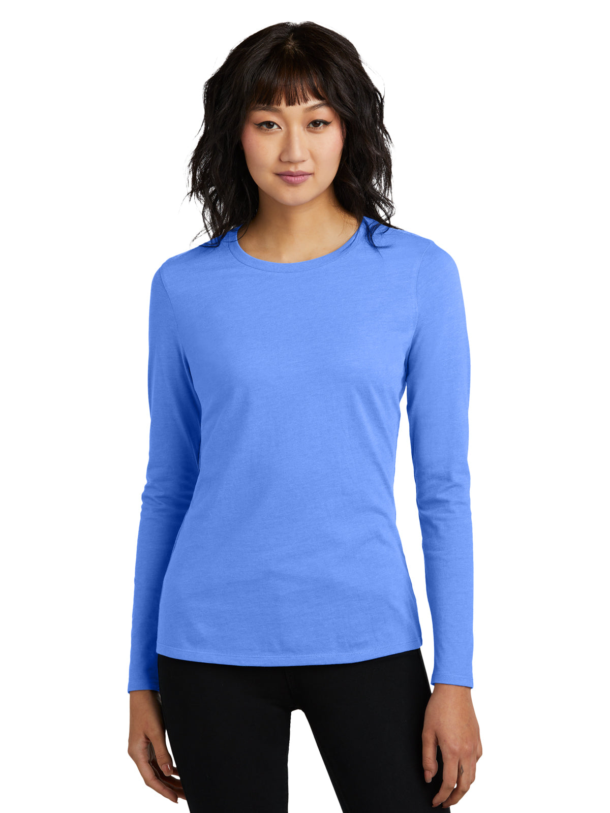 Women's Pocketless Long Sleeve Tee - DT110 - Heathered Royal