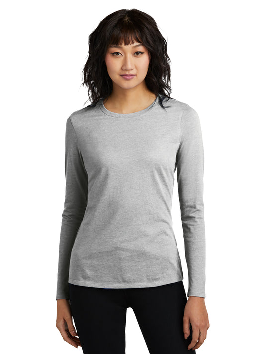 Women's Pocketless Long Sleeve Tee - DT110 - Light Heather Grey