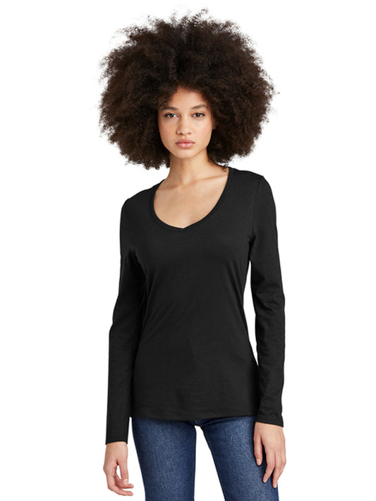 Women’s Perfect Tri Long Sleeve V-Neck Tee - DT135 - Black