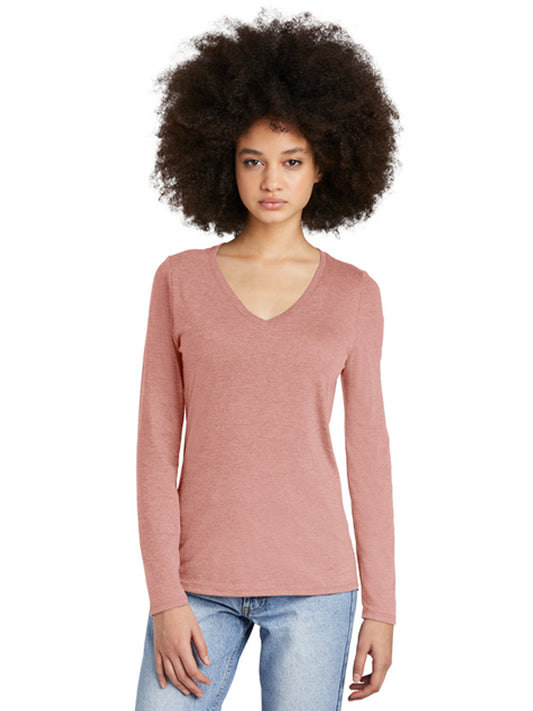 Women’s Perfect Tri Long Sleeve V-Neck Tee - DT135 - Blush Frost