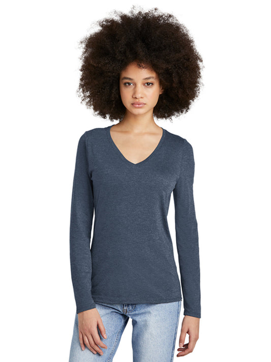 Women’s Perfect Tri Long Sleeve V-Neck Tee - DT135 - Navy Frost