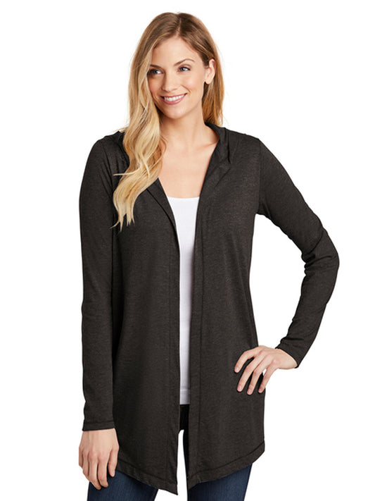 Women's Pocketless Hooded Cardigan - DT156 - Black Frost