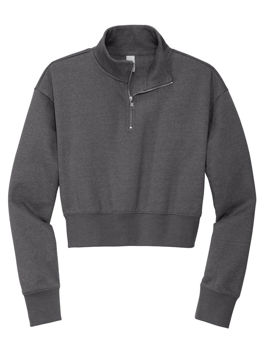 Women's Pocketless Fleece 1/2-Zip Sweatshirt - DT6111 - Heathered Charcoal