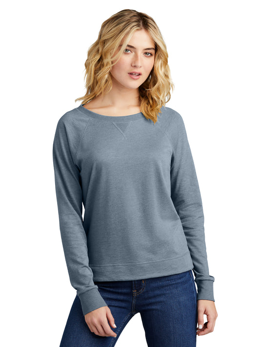 Women’s Featherweight French Terry Long Sleeve Crewneck Sweatshirt - DT672 - Flint Blue Heather