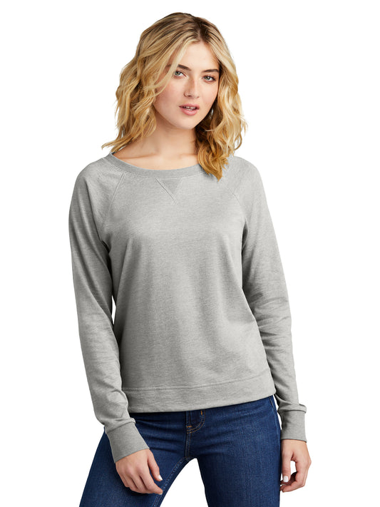 Women’s Featherweight French Terry Long Sleeve Crewneck Sweatshirt - DT672 - Light Heather Grey