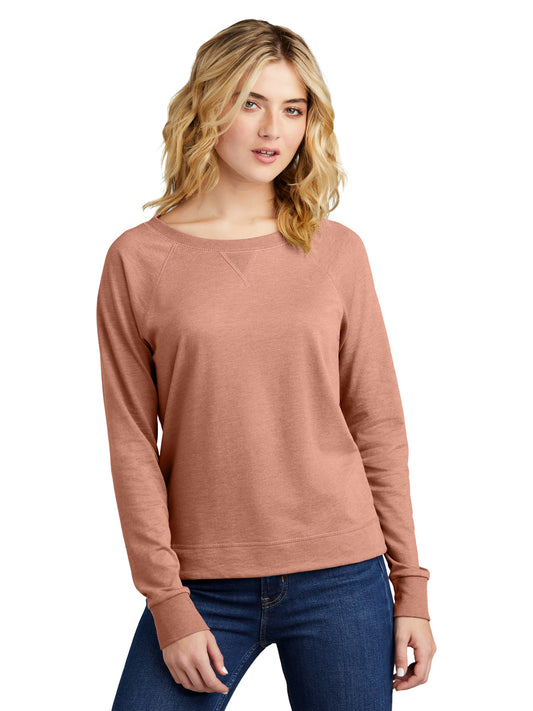 Women’s Featherweight French Terry Long Sleeve Crewneck Sweatshirt - DT672 - Nostalgia Rose Heather