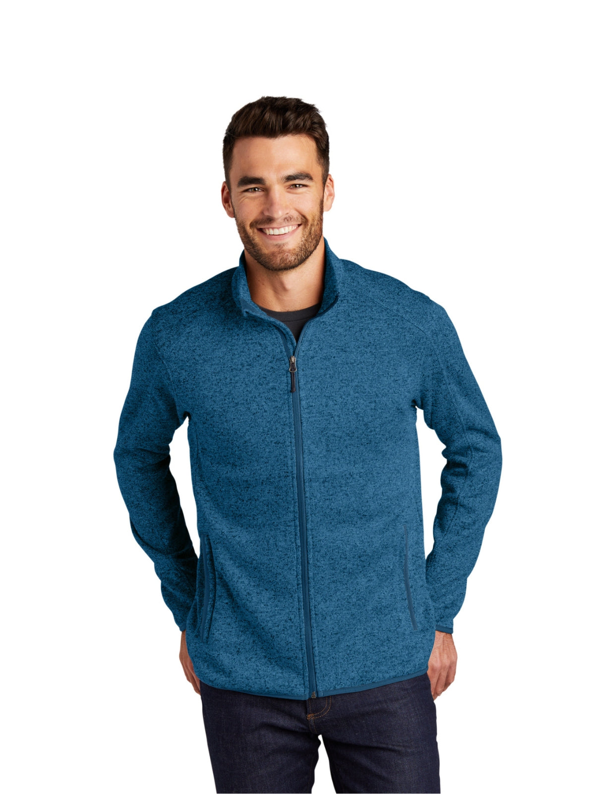 Men's Fleece Jacket - F232 - Medium Blue Heather
