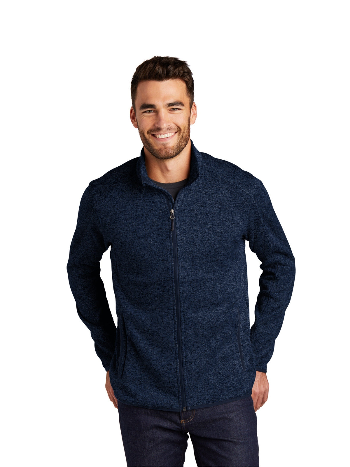 Men's Fleece Jacket - F232 - River Blue Navy Heather