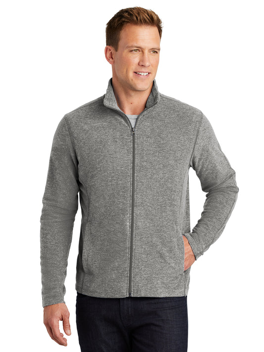 Men's Heather Microfleece Full-Zip Jacket - F235 - Pearl Grey Heather