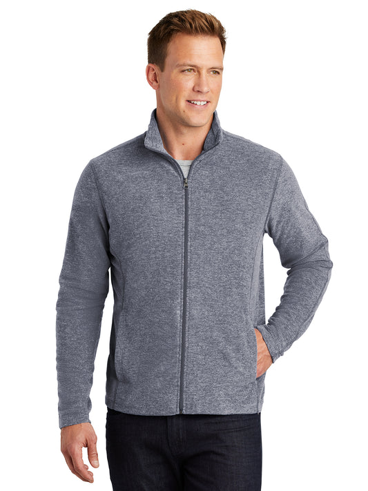 Men's Heather Microfleece Full-Zip Jacket - F235 - True Navy Heather