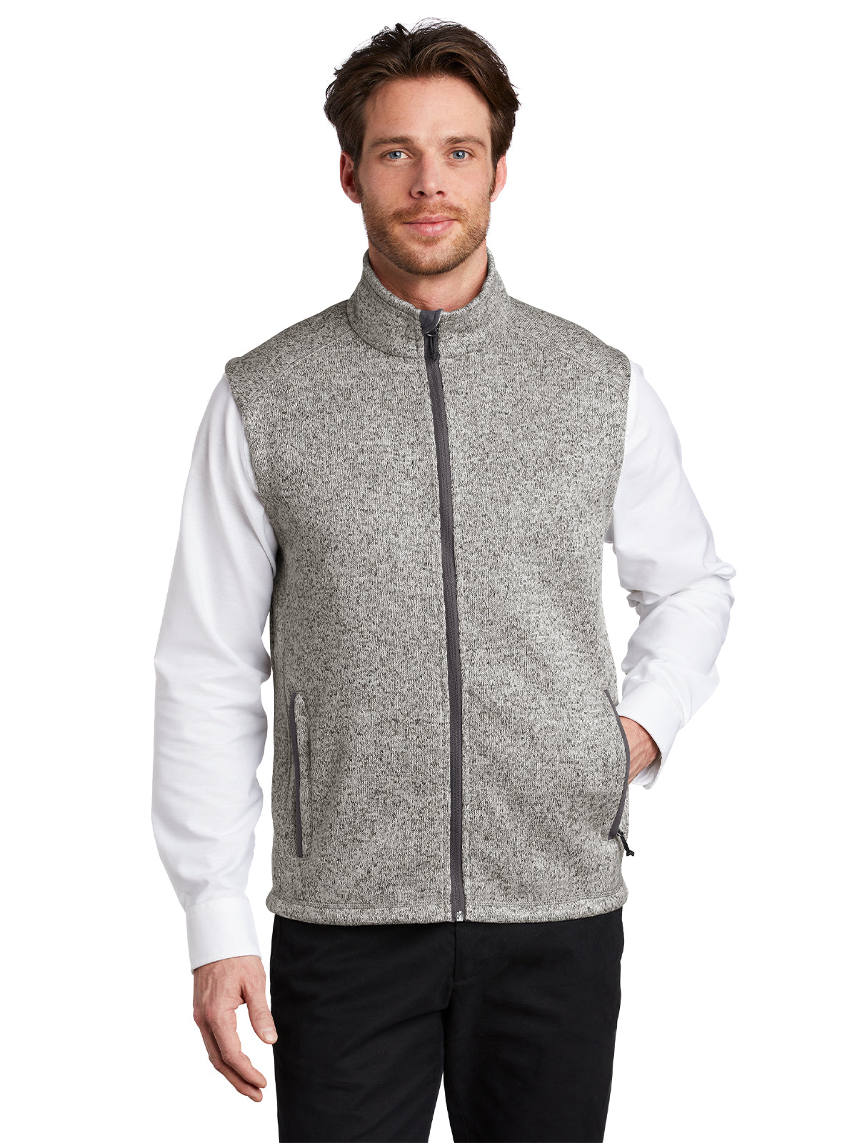 Men's Fleece Vest - F236 - Grey Heather