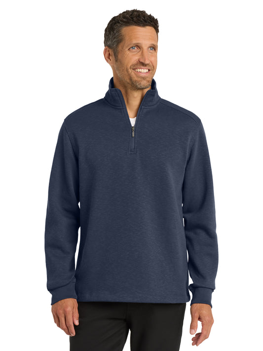 Men's Pocketless Slub Fleece 1/4-Zip Pullover - F295 - Navy
