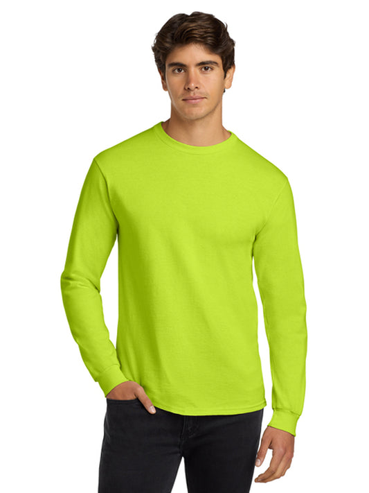 Men's Pocketless Long Sleeve Tee - G2400 - Safety Green
