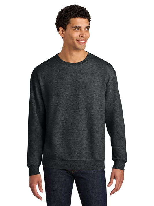 Unisex Pocketless CVC Ring Spun Crewneck Sweatshirt - IC48M - Black Ink Heather