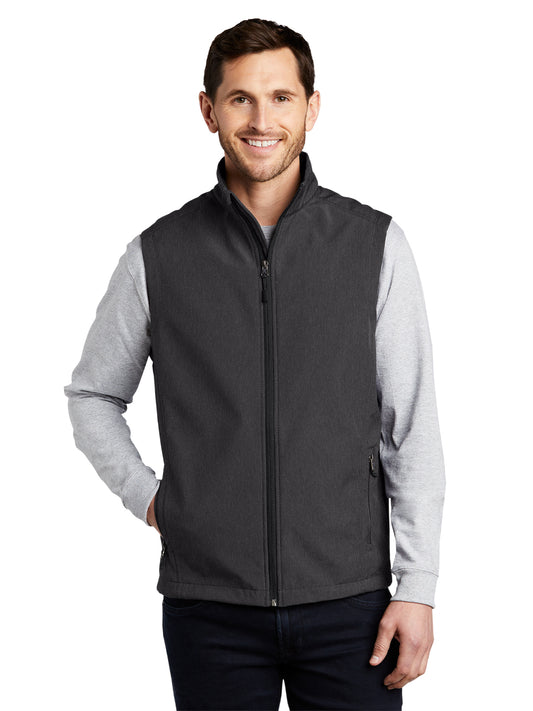 Men's Soft Shell Vest - J325 - Black Charcoal Heather
