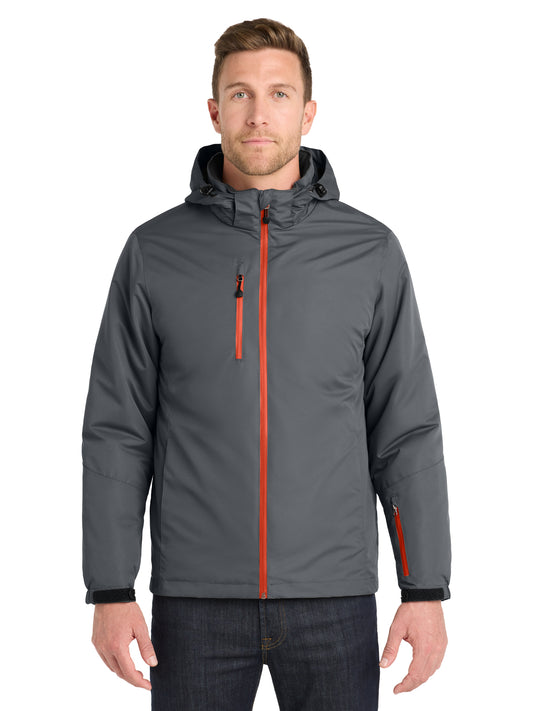 Men's Four-Pocket Vortex Waterproof 3-in-1 Jacket - J332 - Magnet/ Orange