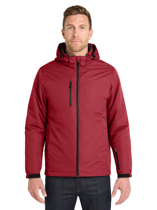 Men's Four-Pocket Vortex Waterproof 3-in-1 Jacket - J332 - Rich Red/Black