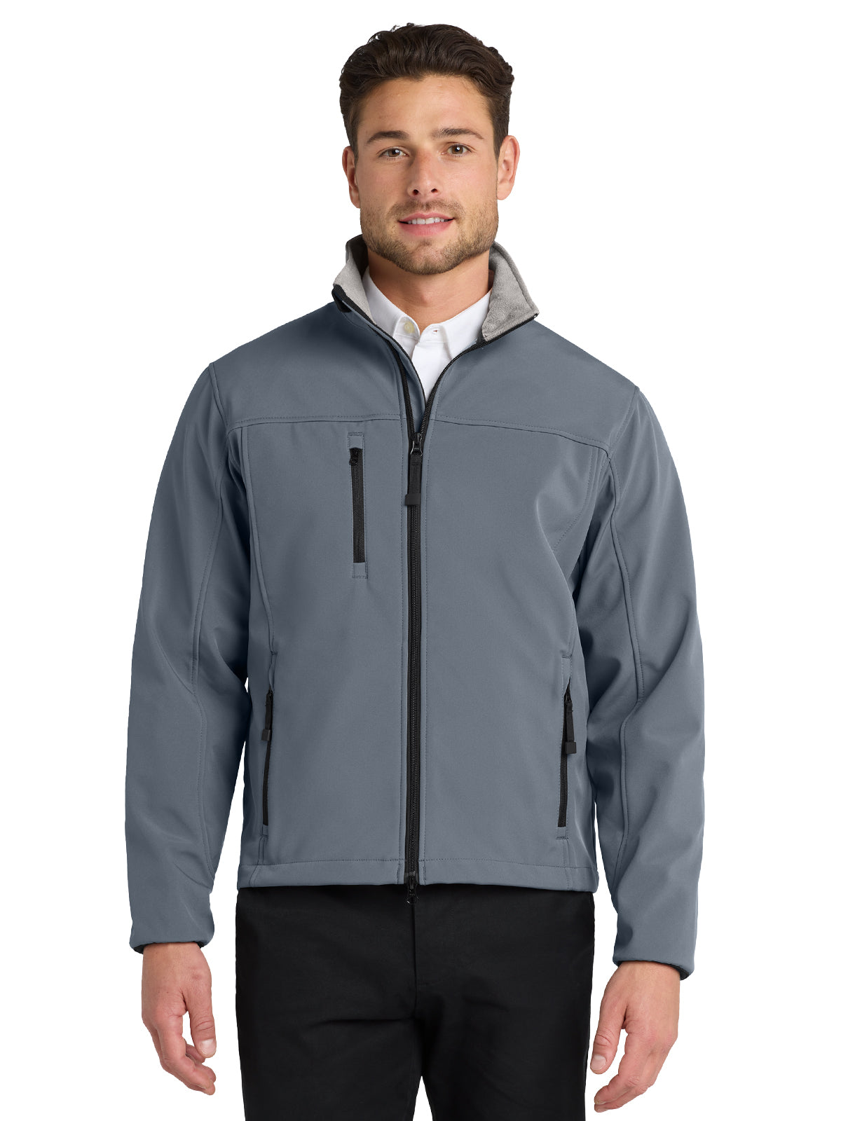 Men's Three-Pocket Glacier Soft Shell Jacket - J790 - Atlantic Blue/Chrome