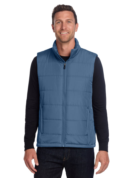 Men's Two-Pocket Puffer Vest - J853 - Dusk Blue