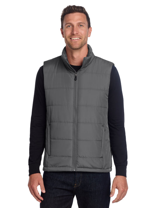 Men's Two-Pocket Puffer Vest - J853 - Shadow Grey