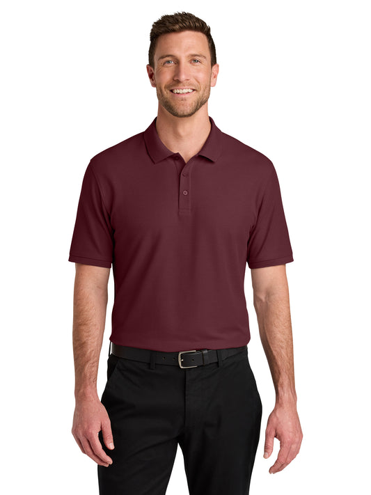Men's Pocketless Wearever Signature Polo - K200 - Burgundy
