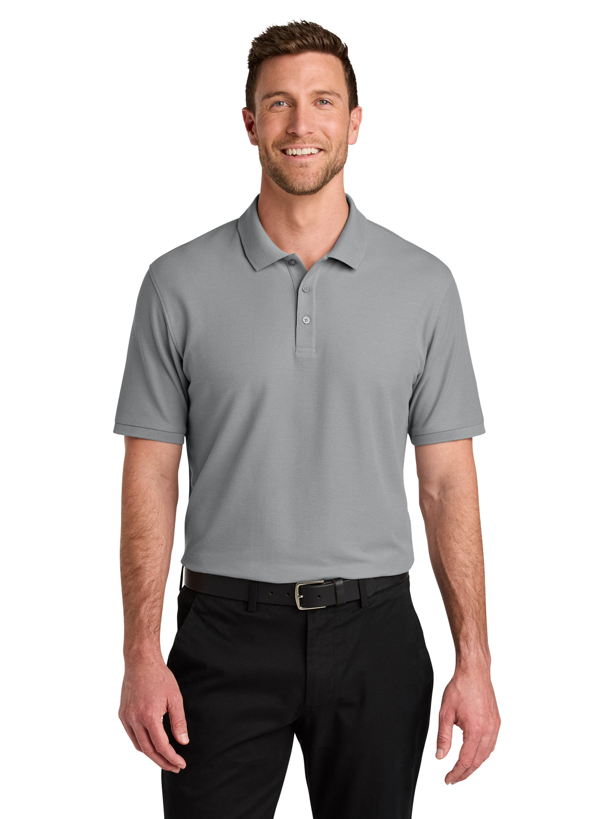 Men's Pocketless Wearever Signature Polo - K200 - Gusty Grey