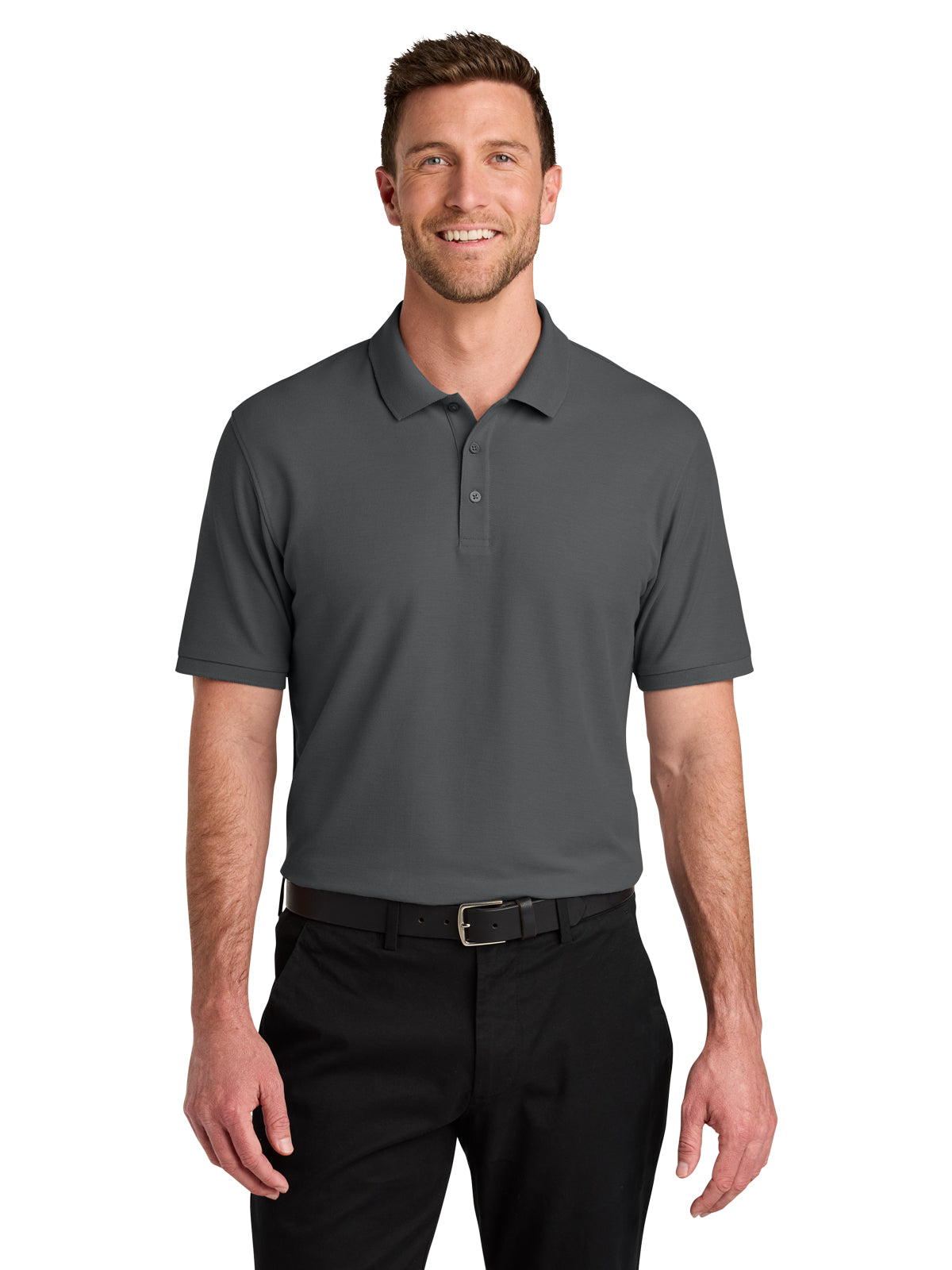 Men's Pocketless Wearever Signature Polo - K200 - Storm Grey